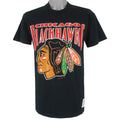 NHL (Nutmeg) - Chicago Blackhawks Single Stitch T-Shirt 1990s Large Vintage Retro Hockey