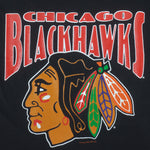 NHL (Nutmeg) - Chicago Blackhawks Single Stitch T-Shirt 1990s Large Vintage Retro Hockey