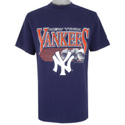 MLB (Logo 7) - New York Yankees Single Stitch T-Shirt 1992 Large Vintage Retro Baseball