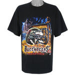 NFL (CSA) - Tampa Bay Buccaneers Helmet Pewter Power T-Shirt 1990s X-Large