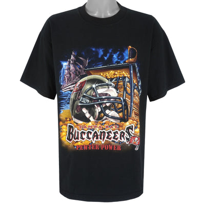 NFL (CSA) - Tampa Bay Buccaneers Helmet Pewter Power T-Shirt 1990s X-Large