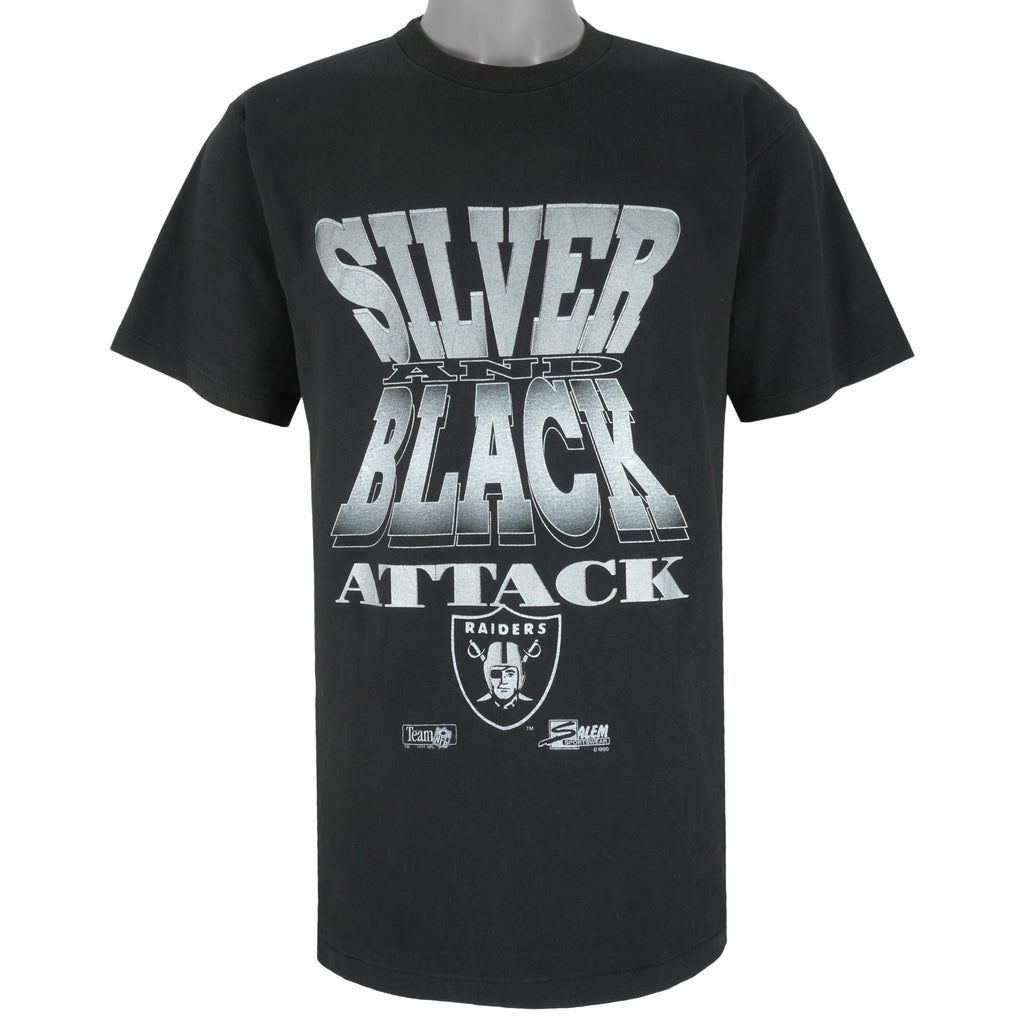 NFL (Salem) - Oakland Raiders Single Stitch T-Shirt 1990 Large Vintage Retro Football