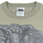 Vintage (Tultex) - Elephant Animal Printed T-Shirt 1990s Large Vintage Retro