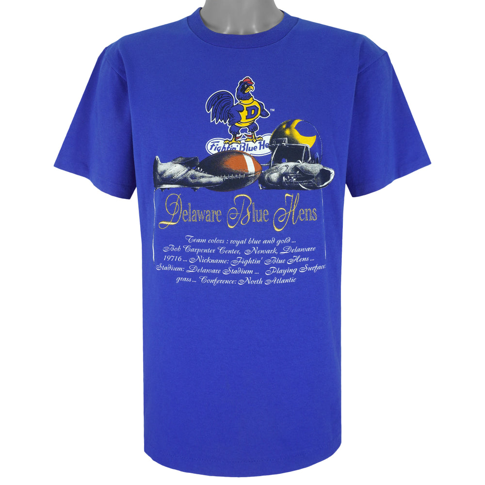 NCAA - Delaware Blue Hens Single Stitch T-Shirt 1990s Medium Vintage Retro College Football