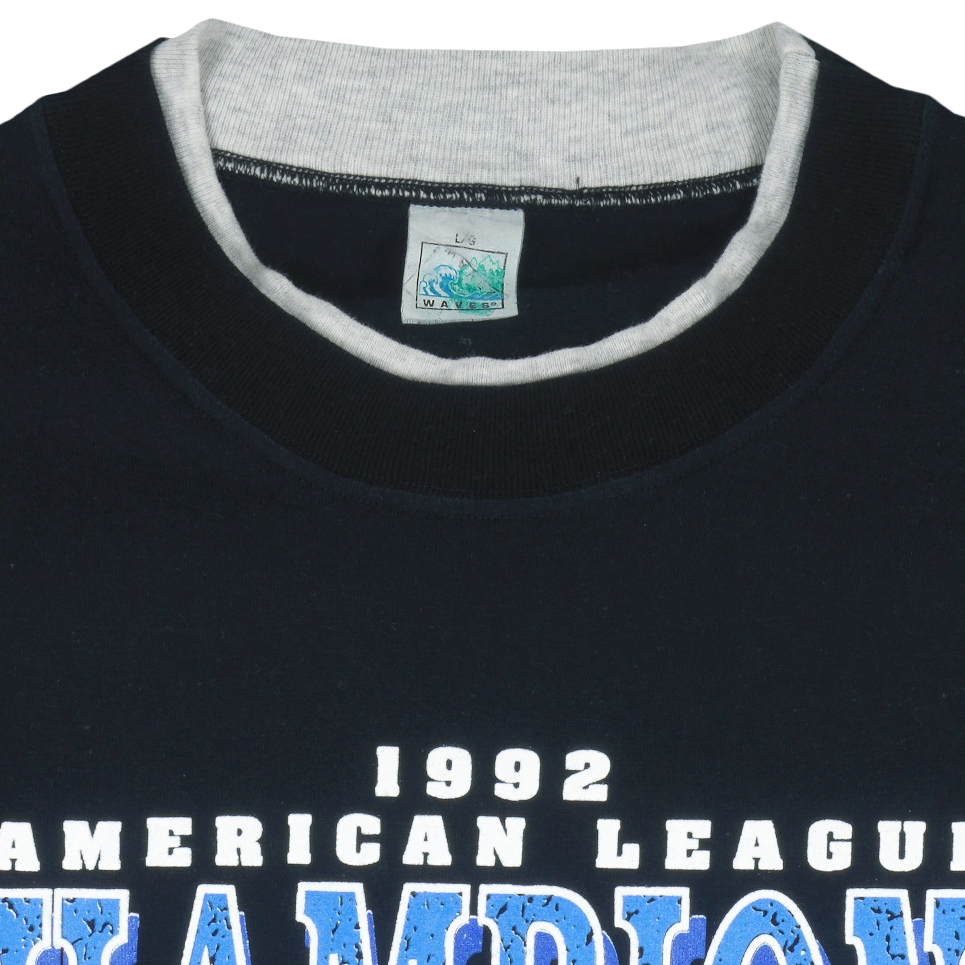 MLB (Waves) - Blue jays Big Logo Champions T-Shirt 1992 Large Vintage Retro Baseball