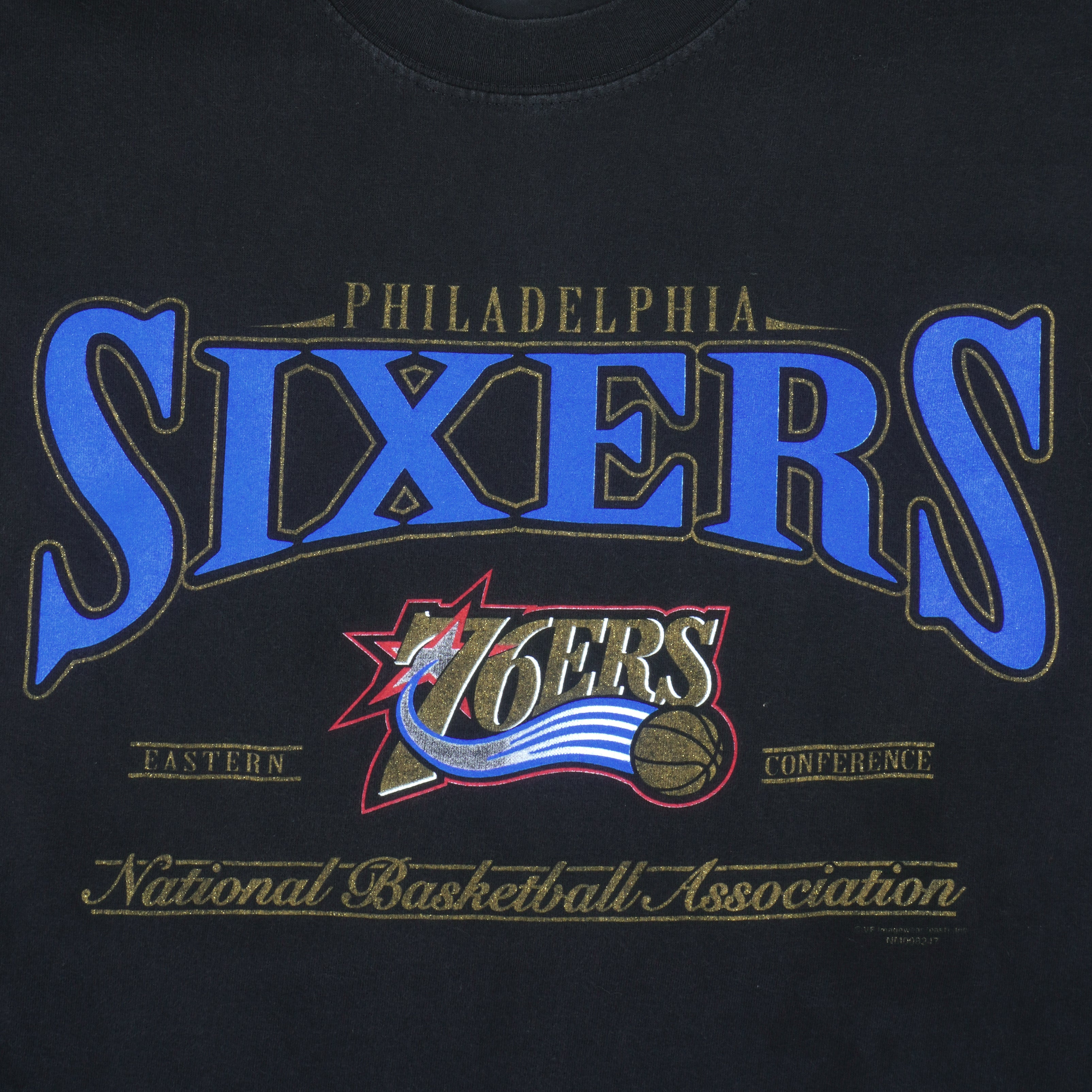 NBA (Lee) - Philadelphia 76ers Division T-Shirt 1990s Large Vintage Retro Basketball