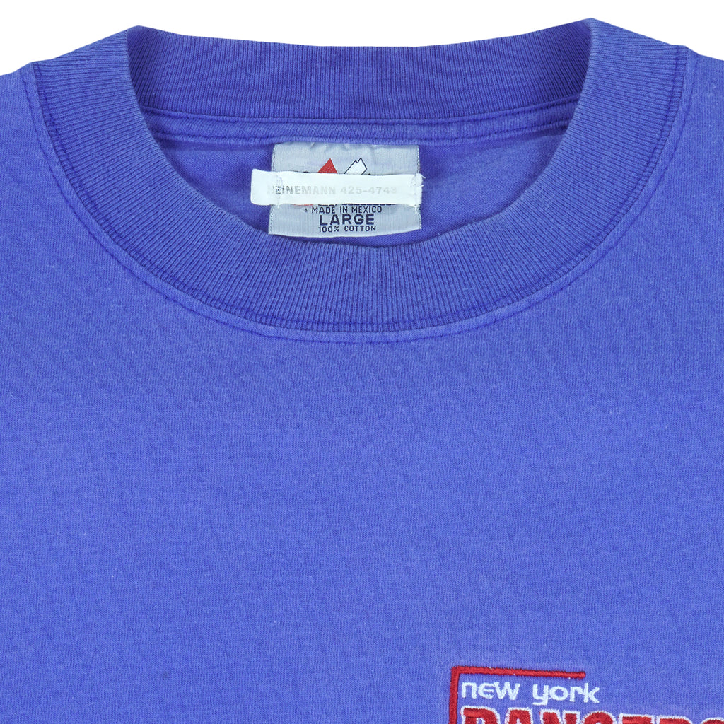 NHL - New York Rangers Hockey Single Stitch T-Shirt 1990s Large Vintage Retro Hockey