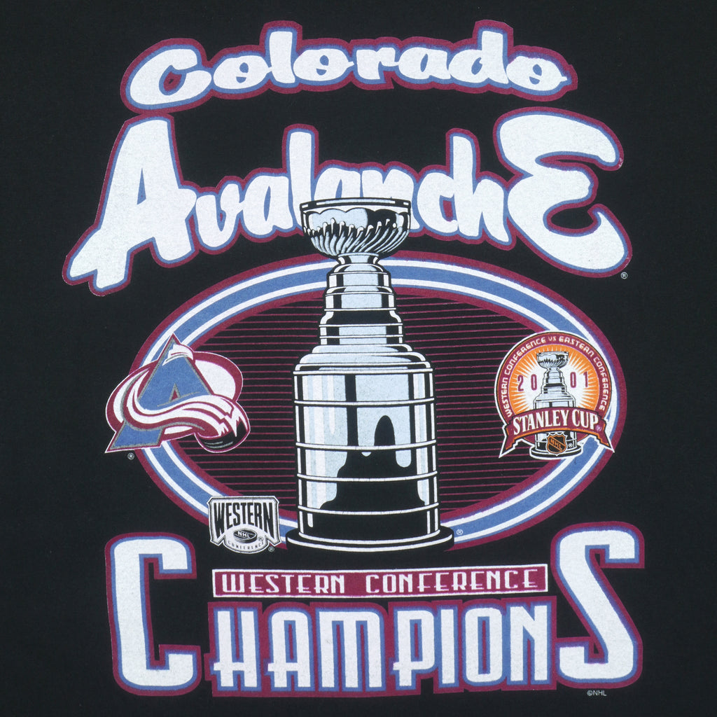 NHL (True Fan) - Colorado Avalanche Champions T-Shirt 2001 X-Large Vintage Retro Hockey