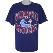 Starter - Vancouver Canucks Big Logo T-Shirt 1990s X-Large Vintage Retro Hockey