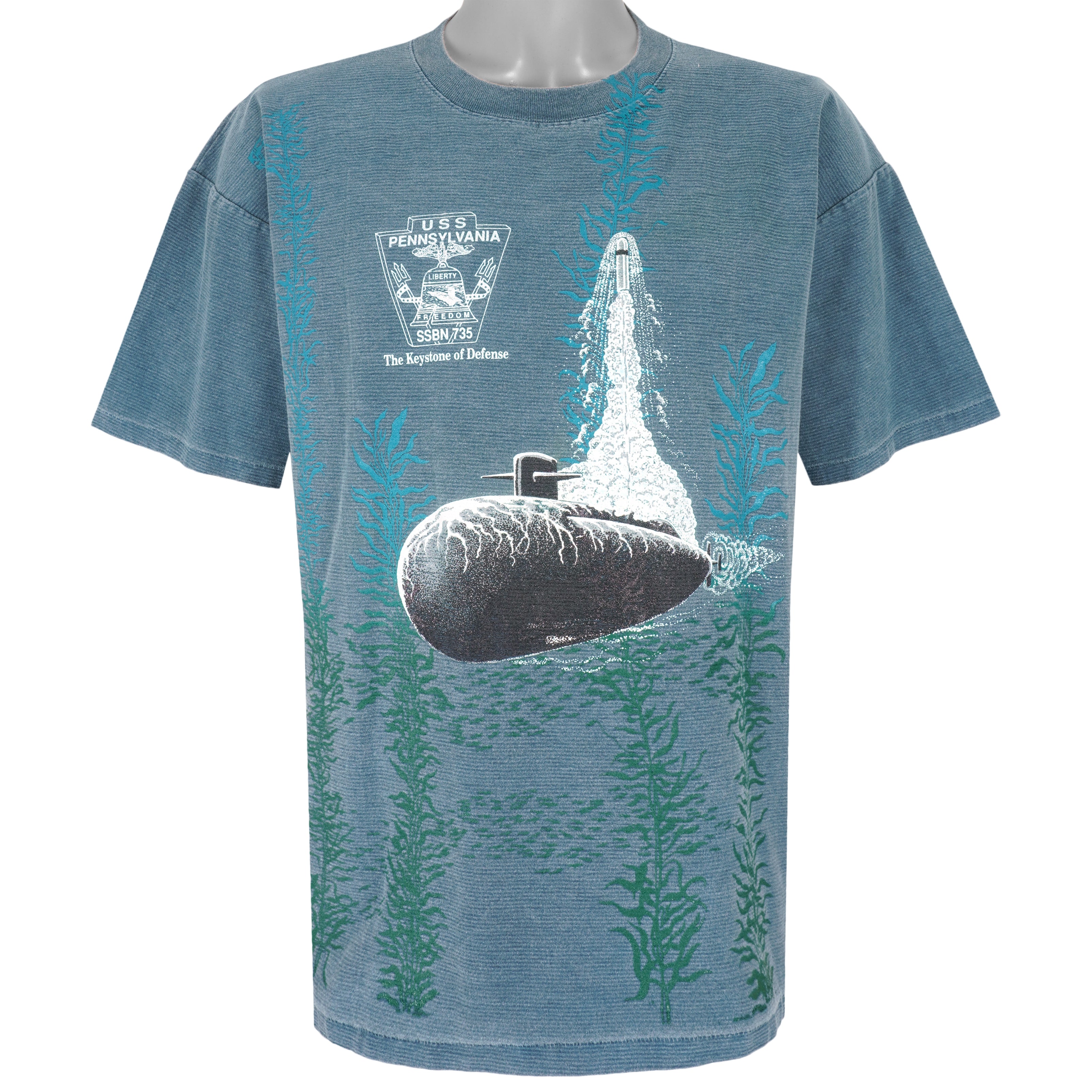 Vintage - USS Pennsylvania SSBN-735 Single Stitch T-Shirt 1990s X-Large Vintage Retro