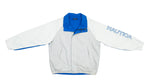 Vintage Retro Spell Out Nautica - Reversible Blue and White Classic Jacket 1990s Large