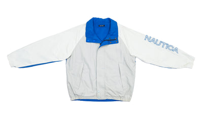 Nautica - Reversible Blue and White Classic Jacket 1990s Large