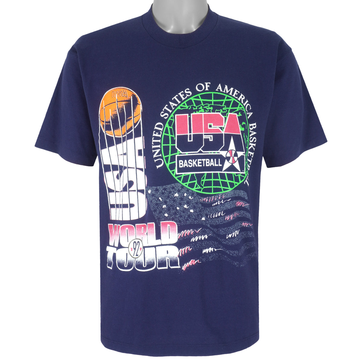Vintage - USA Basketball Word Tour Single Stitch T-Shirt 1990s X-Large Vintage Retro Basketball