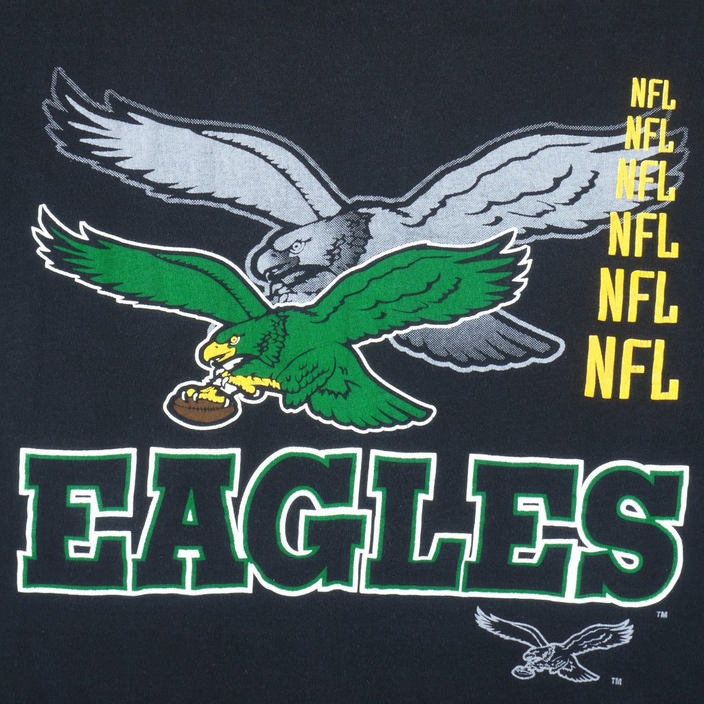 NFL (Jostens) - Philadelphia Eagles Single Stitch T-Shirt 1990s Large Vintage Rretro