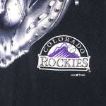 MLB (True Fan) - Colorado Rockies Big Logo T-Shirt 1999 Medium Vintage Retro Baseball