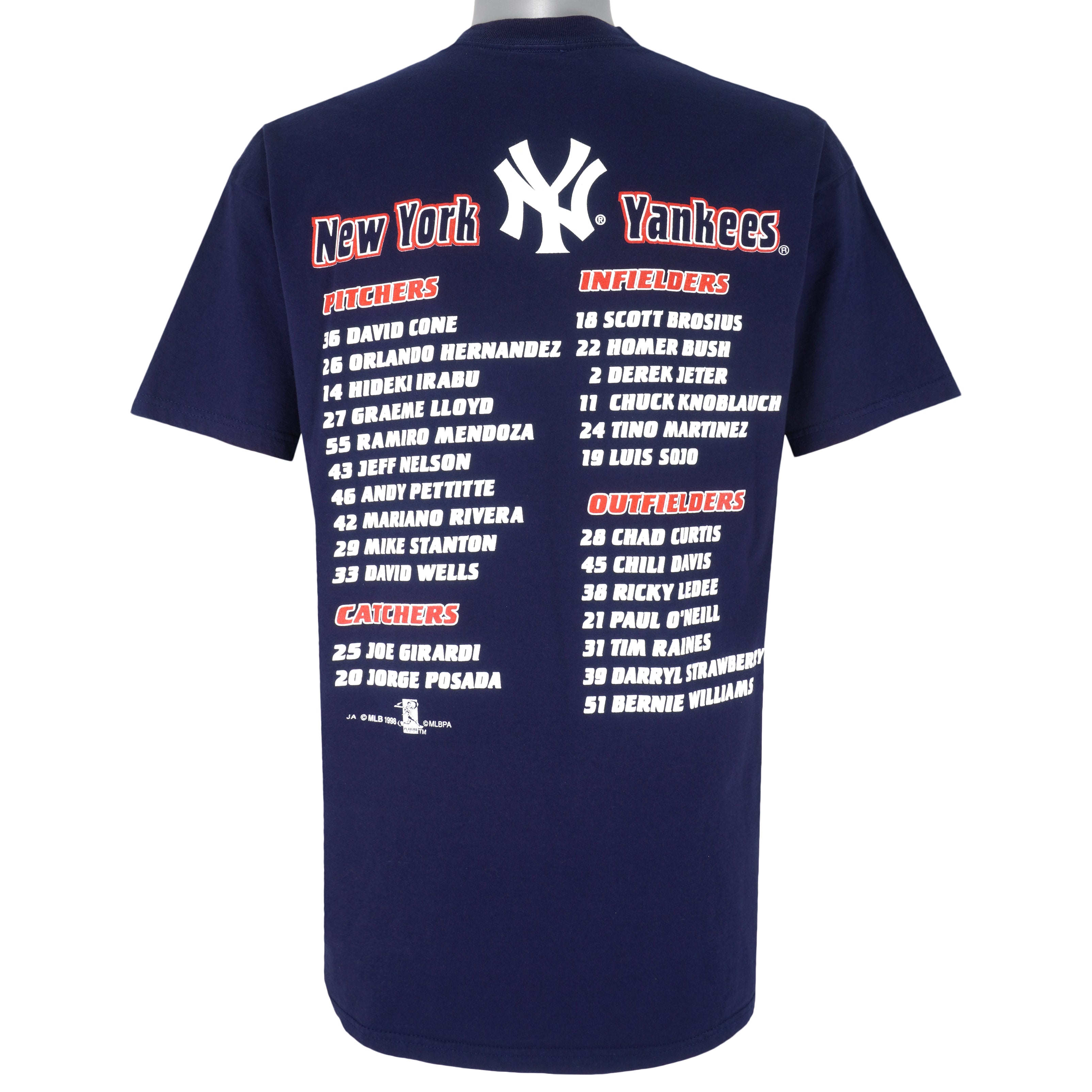 Vintage MLB (Joy Athletic) - New York Yankees The Greatest Roster T-Shirt  1998 Large – Vintage Club Clothing