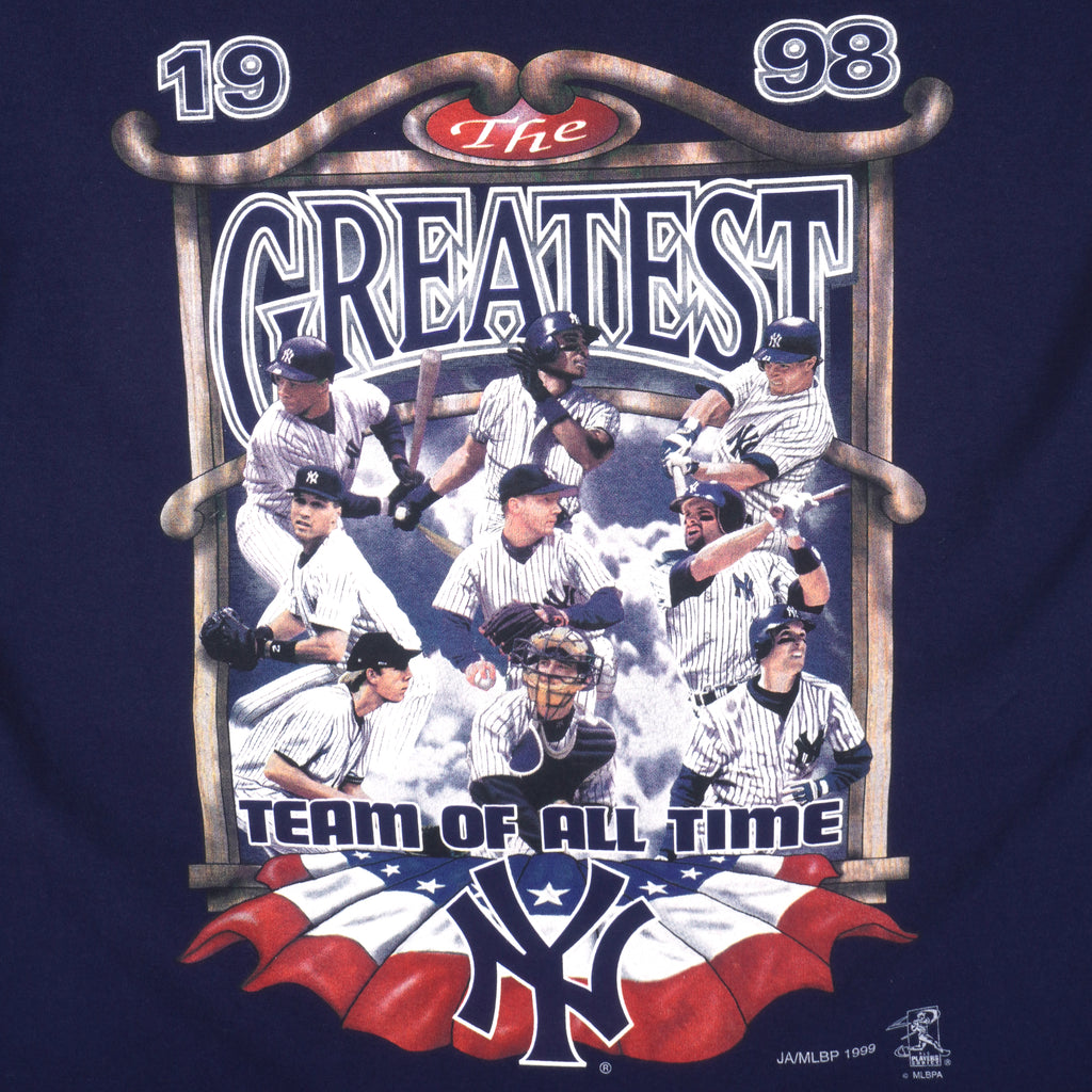 MLB - New York Yankees The Greatest Team Of All Time T-Shirt 1999 Large Vintage Retro Baseball