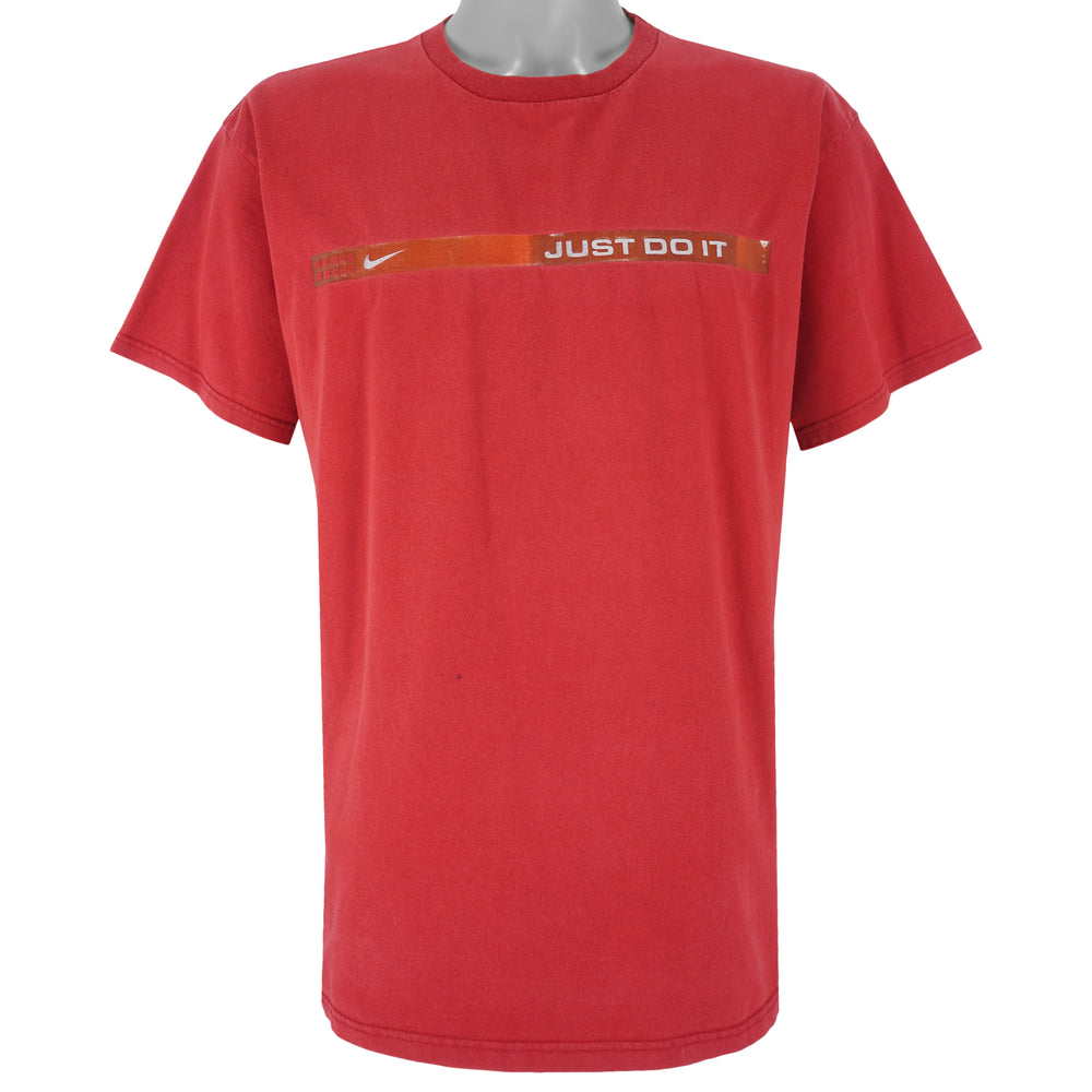 Nike - Red Just Do It T-Shirt 2000s Large Vintage Retro