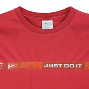 Nike - Red Just Do It T-Shirt 2000s Large Vintage Retro