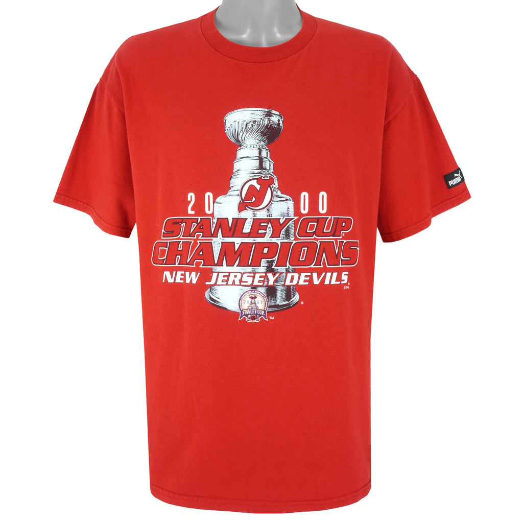 Puma - New Jersey Devils Champions T-Shirt 2000 Large Vintage Retro Hockey