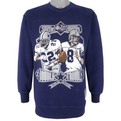 NFL (Nutmeg) - Dallas Cowboys Double Trouble Smith & Aikman Sweatshirt 1990s Medium