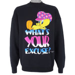 Looney Tunes - Tweety What’s Your Excuse Crew Neck Sweatshirt 1990s Large Vintage Retro