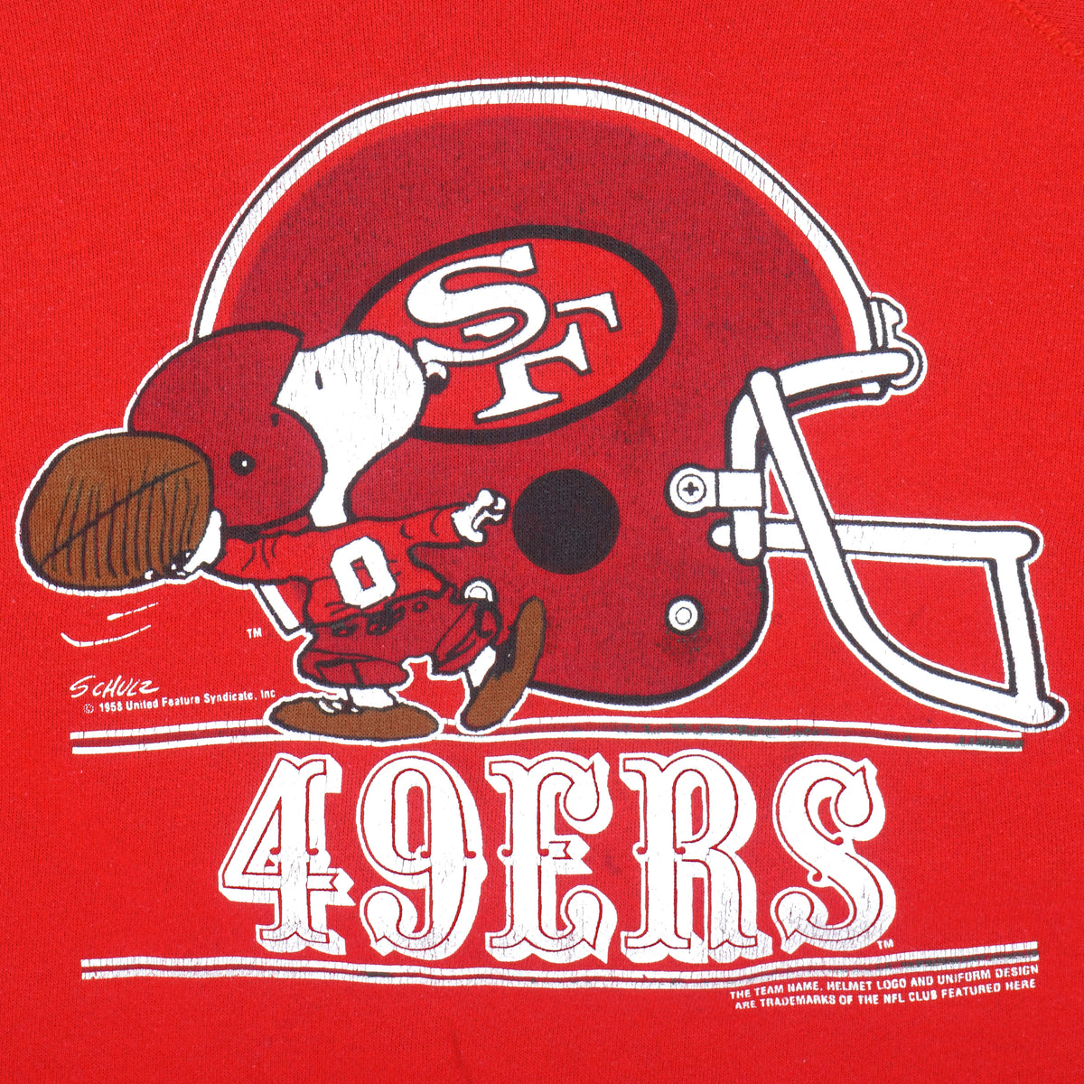 NFL (Artex) - San Francisco 49ers X Peanut Crew Neck Sweatshirt 1990s XX-Large Vintage Retro Football