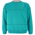 Adidas - Blue Crew Neck Sweatshirt 1990s Small Vintage Retro