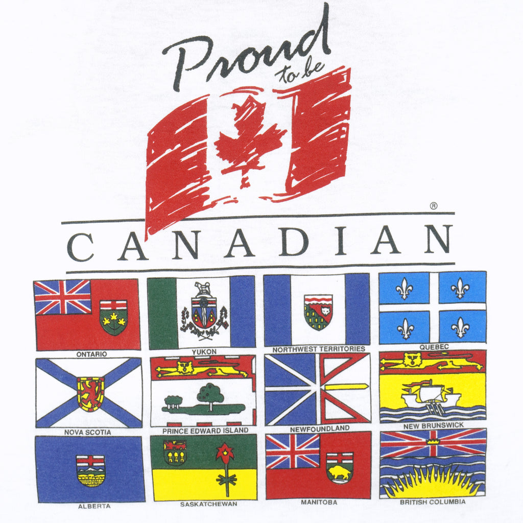 Vintage - Proud To Be Canadian Single Stitch T-Shirt 1992 Large Vintage Retro