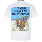 Vintage - The Adventure of Tintin Cigars Of The Pharaoh T-Shirt 1990s Large