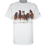 Vintage (Printed Of Tails) - Horse Breakout Single Stitch T-Shirt 1990s Large Vintage Retro