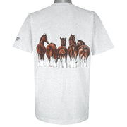 Vintage (Printed Of Tails) - Horse Breakout Single Stitch T-Shirt 1990s Large Vintage Retro