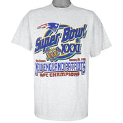 NFL (Logo 7) - New England Patriots Single Stitch T-Shirt 1997 X-Large Vintage Retro Football