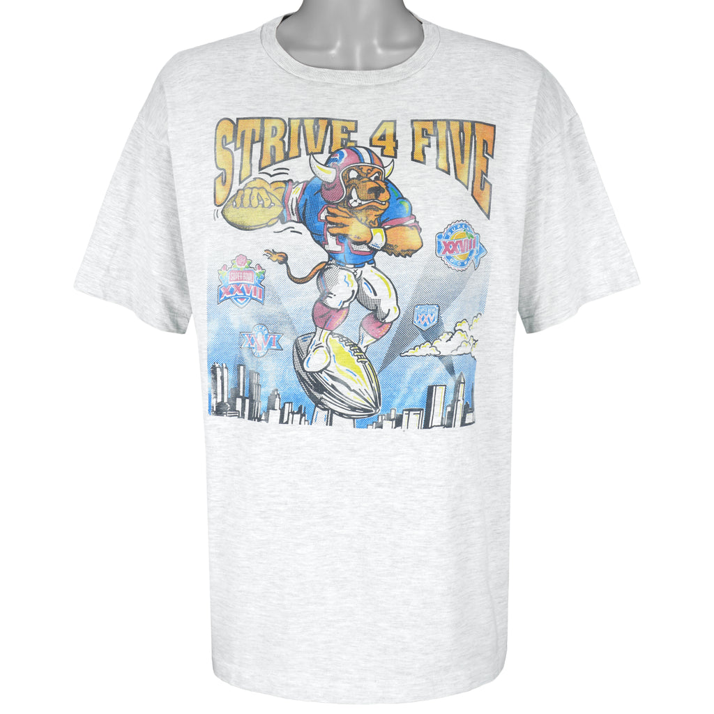NFL - Strive 4 Five Single Stitch T-Shirt 1990s X-Large Vintage Retro Football