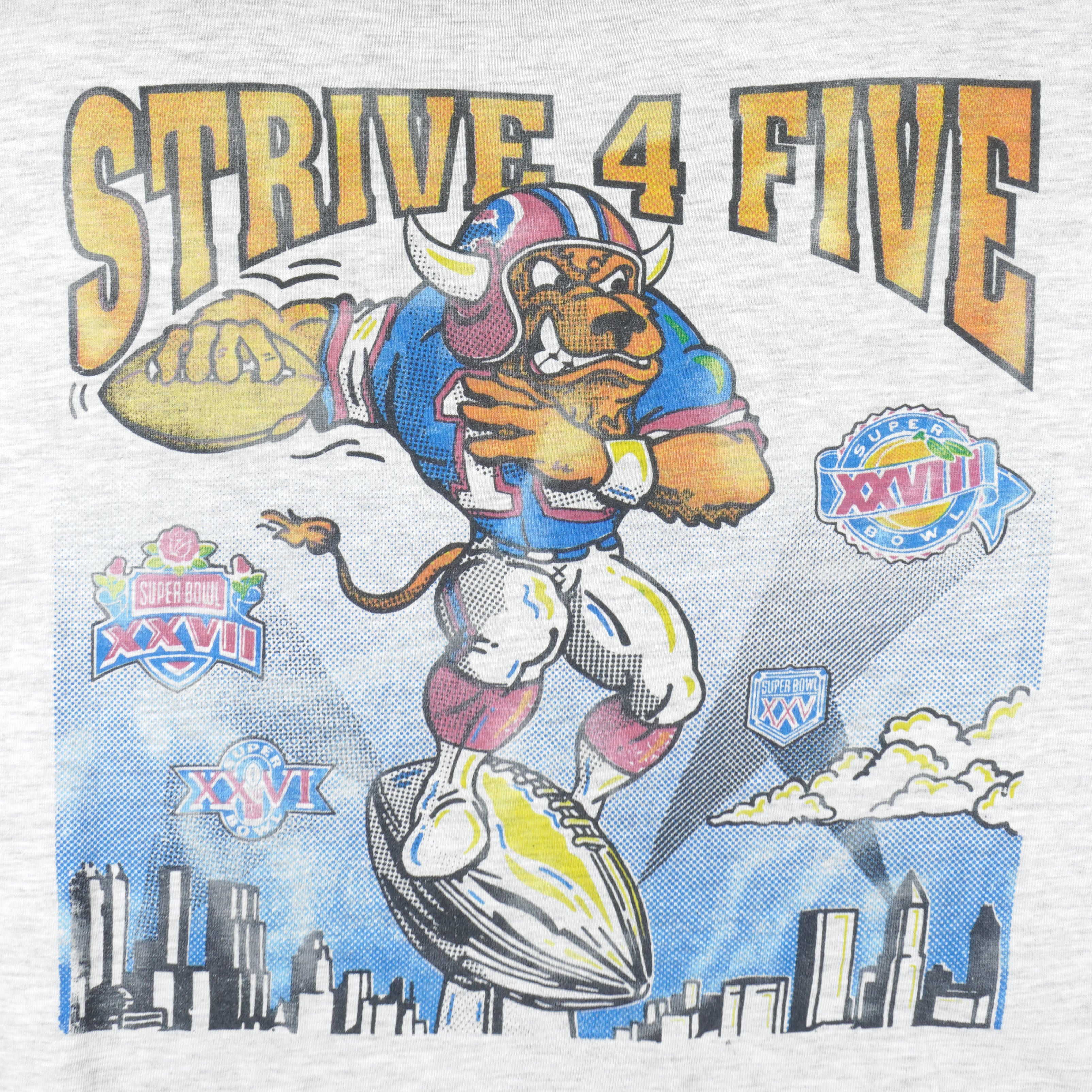 NFL - Strive 4 Five Single Stitch T-Shirt 1990s X-Large Vintage Retro Football