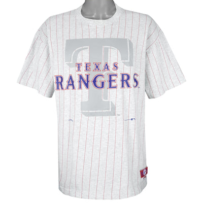 MLB (Nutmeg) - Texas Rangers Pinstripe T-Shirt 1990s X-Large