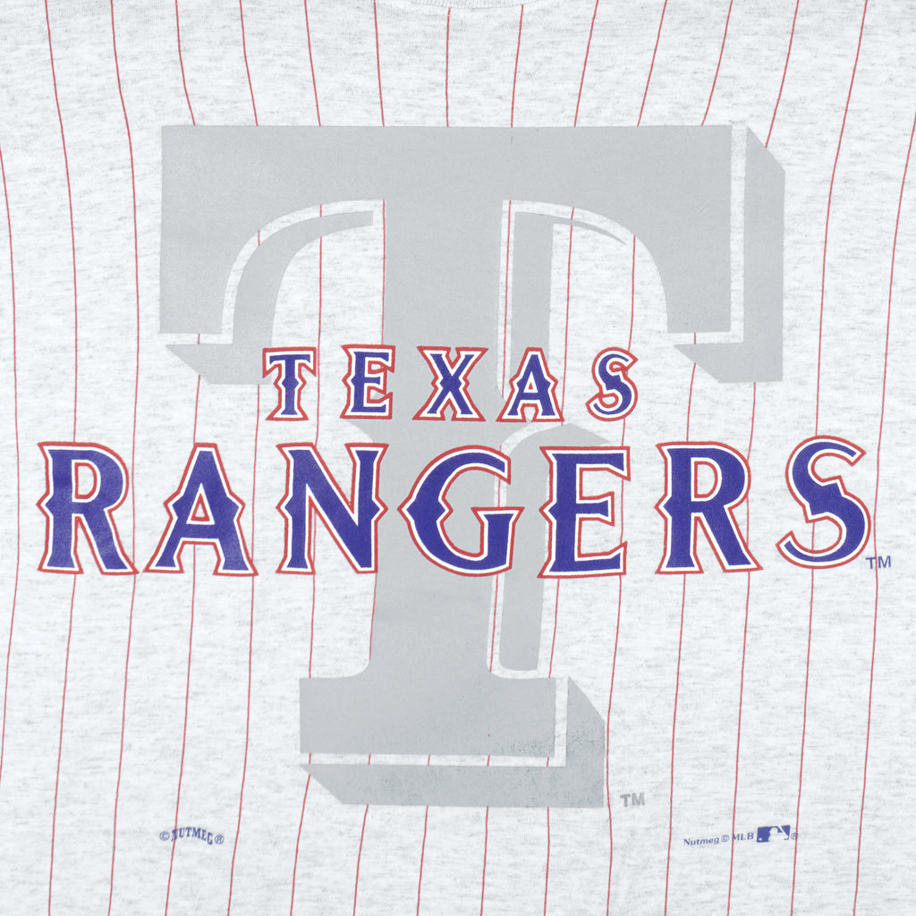 MLB (Nutmeg) - Texas Rangers T-Shirt 1990s X-Large Vintage Retro Baseball