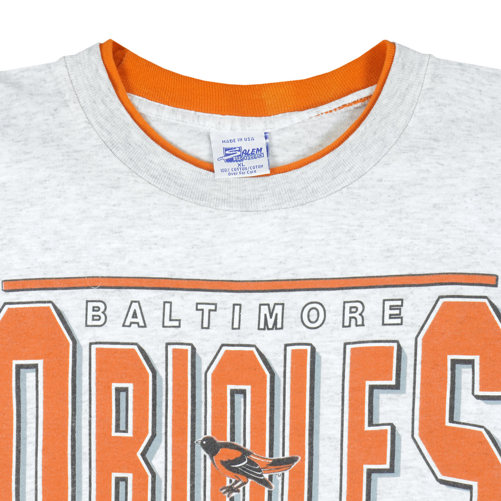 MLB (Salem) - Grey Baltimore Orioles T-Shirt 1991 X-Large Vintage Retro Baseball