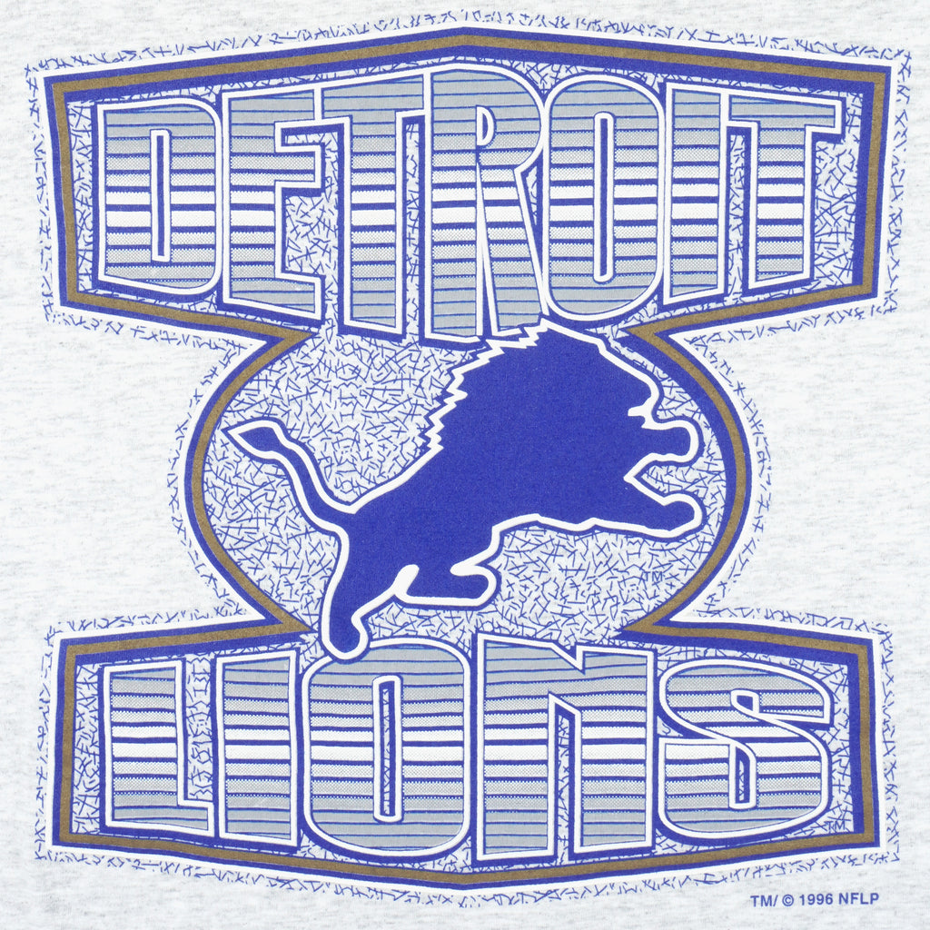 NFL (Sof Tee) - Detroit Lions Single Stitch T-Shirt 1996 Large Vintage Retro Football