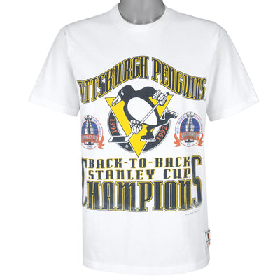 NHL (Nutmeg) - Pittsburgh Penguins Stanley Cup Champions T-Shirt 1992 Large