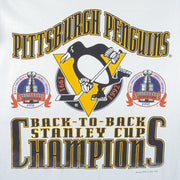 NHL - Pittsburgh Penguins Stanley Cup Champions Single Stitch T-Shirt 1992 Large Vintage Retro Hockey