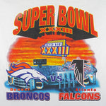 NFL (Logo 7) - Super Bowl 33th Falcons VS Broncos T-Shirt 1999 X-Large Vintage Retro Football