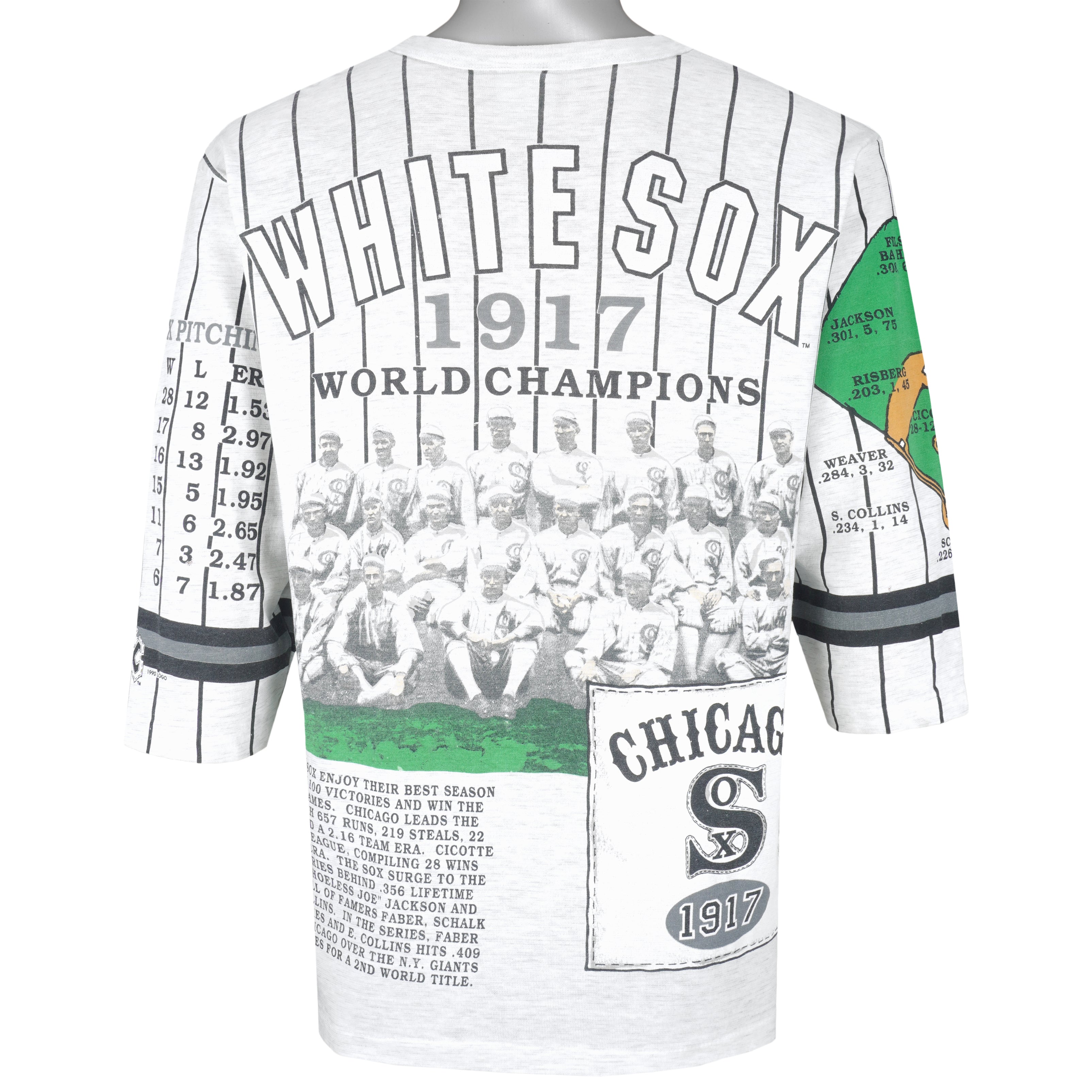 MLB (Long Gone) - Chicago White Sox Big Logo T-Shirt 1991 Large Vintage Retro Baseball