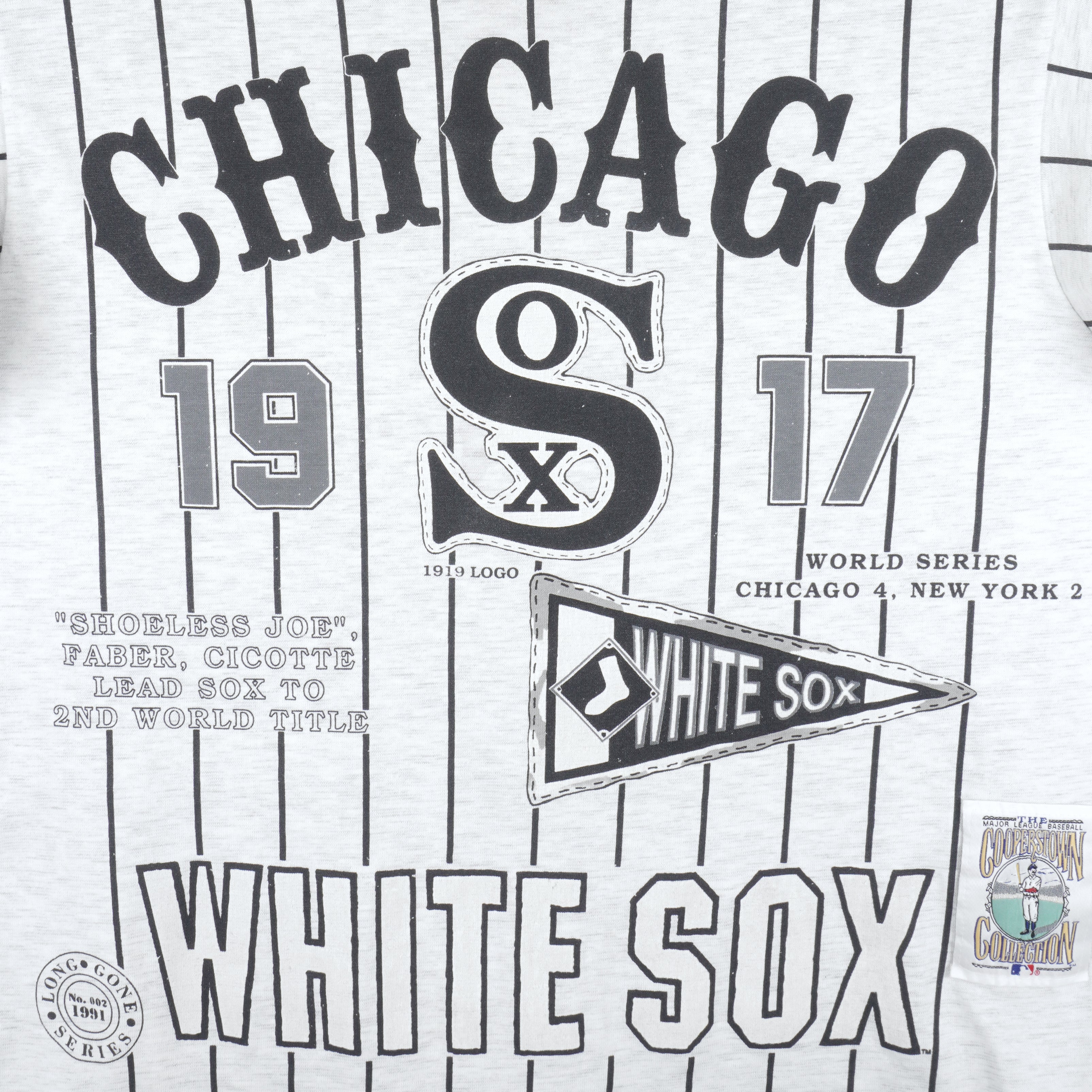 MLB (Long Gone) - Chicago White Sox Big Logo T-Shirt 1991 Large Vintage Retro Baseball