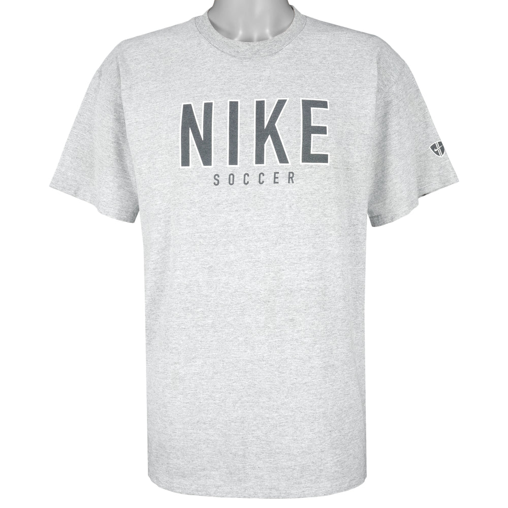Nike - Grey Tag Nike Soccer T-Shirt 1990s Large Vintage Retro Football