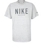 Nike - Grey Tag Nike Soccer T-Shirt 1990s Large Vintage Retro Football