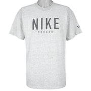 Nike - Grey Tag Nike Soccer T-Shirt 1990s Large Vintage Retro Football
