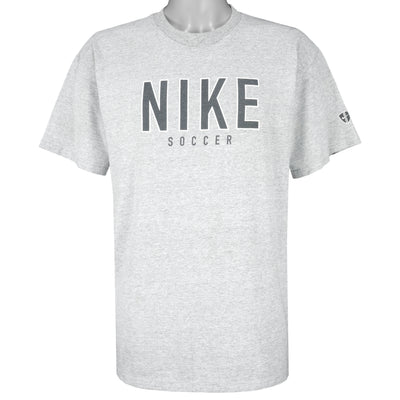 Nike - Grey Tag Nike Soccer T-Shirt 1990s Large