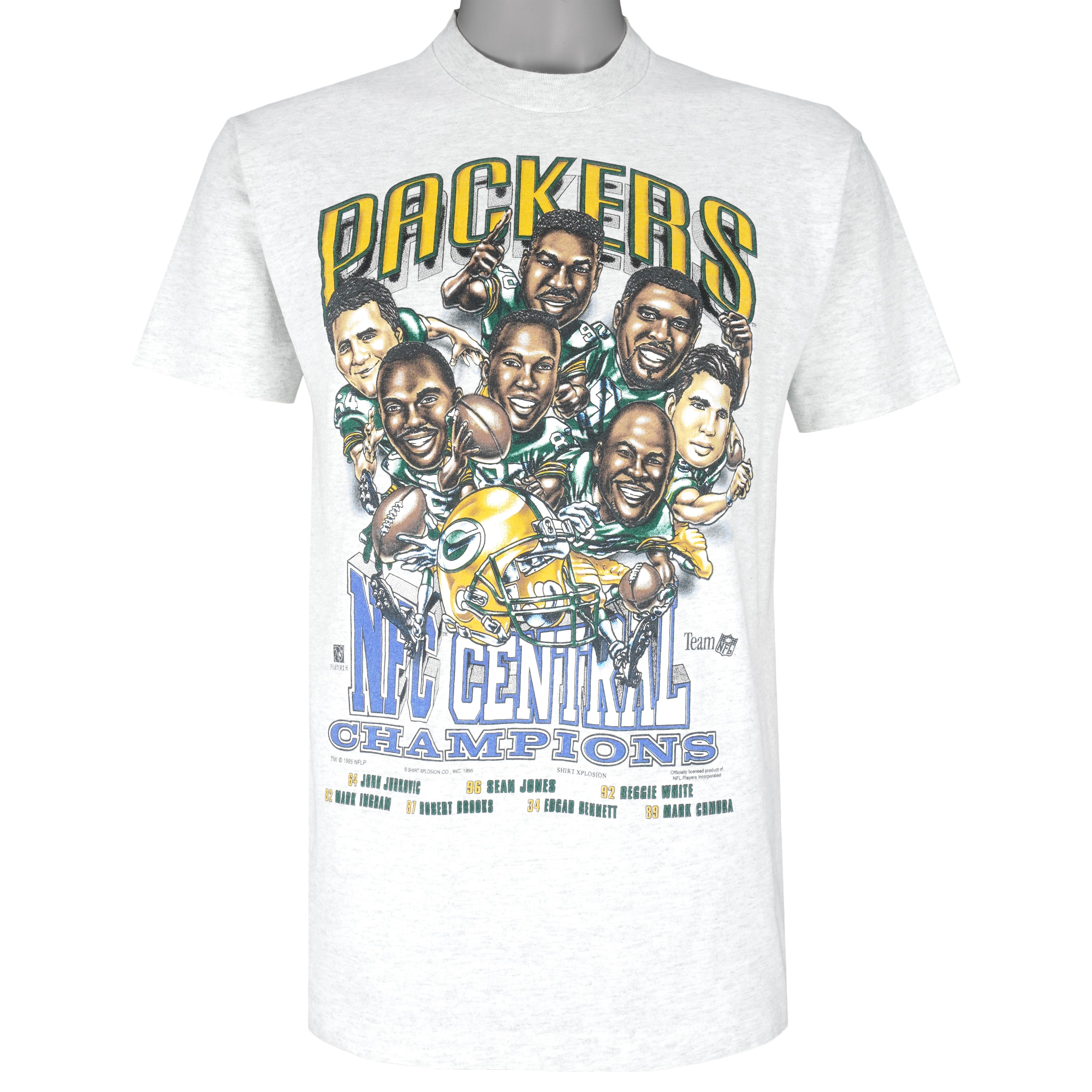 NFL - Green Bay Packers Caricature Single Stitch T-Shirt 1995 Large Vintage Retro Football
