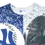 Starter - New York Yankees All Over Print T-Shirt 1990s Large Vintage Retro Baseball
